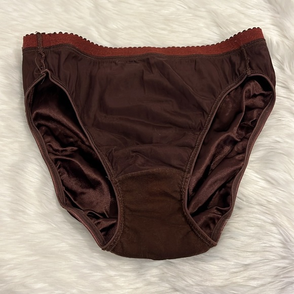 Vintage 90s Victoria’s Secret Second Skin Brown Women Size M Panties Y2K Satin - Picture 3 of 6